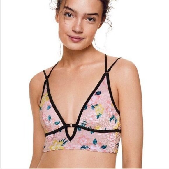 PINK Victoria's Secret Devoré Burnout Velvet Bralette‎ - Picture 1 of 8